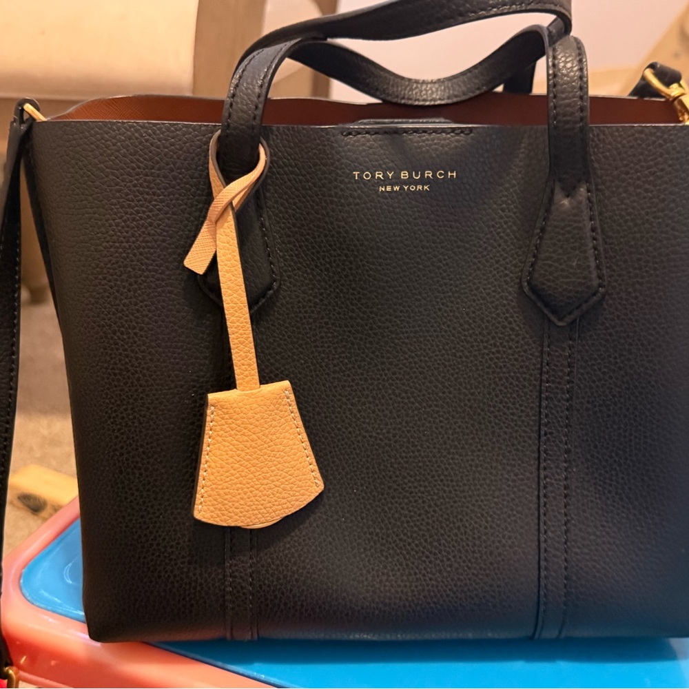Tory Burch Black and Tan Tote